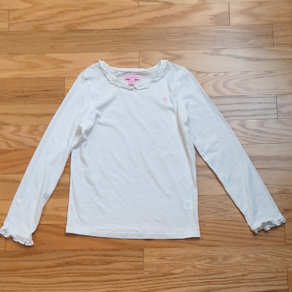 Lilly Pulitzer, White Long Sleeve Tee, Girls XL 12/14 NWOT